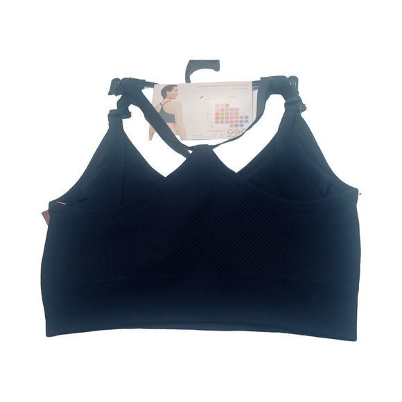 Joyspun Black Maternity Yoga Back Wire-Free Nursing Bra Seamless Sz Small NWT - Picture 2 of 6